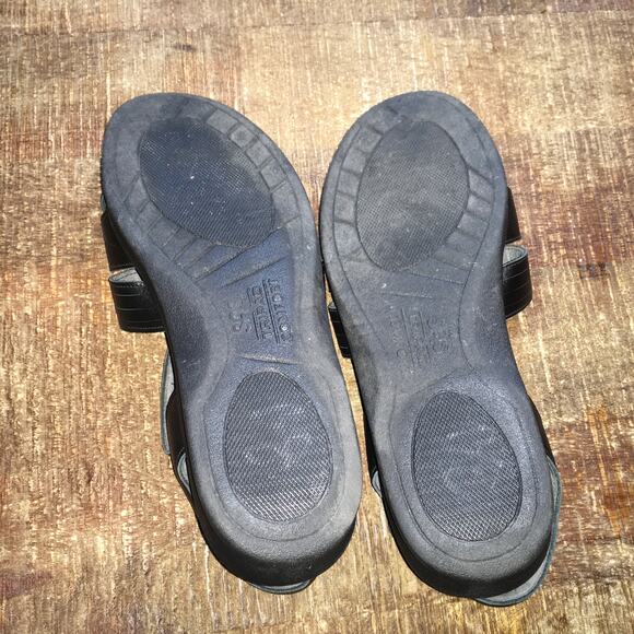 SAS Huarache Quarter Strap Sandal Womens 7 M Black Leather Southwest Woven - Picture 8 of 9